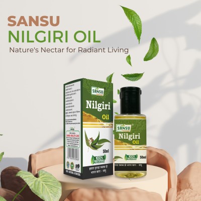 Sansu Eucalyptus Essential Oil (Nilgiri Oil) For Cold And Cough, Steam (50ml*3)(150 ml)
