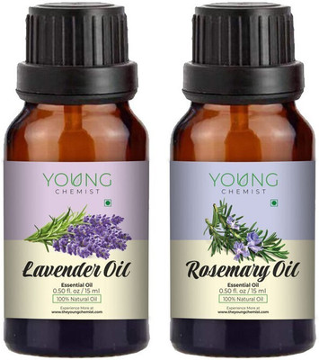 Young Chemist Pack of 2 Lavender & Rosemary Essential Oils Combo for Aromatherapy (15 MLx2)(30 ml)