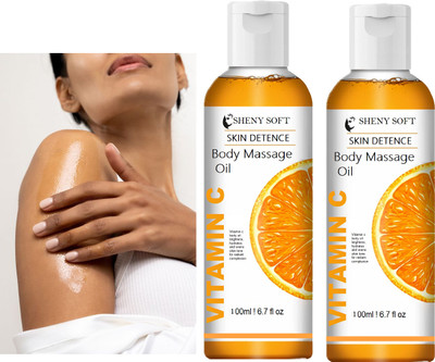 sheny soft Non-Sticky for Daily Use After Bath, Massage Oil Enriched pack of 2(200 ml)