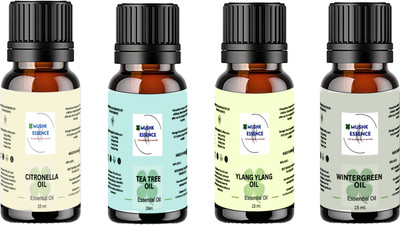 MUSHK ESSENCE Citronella,Tea Tree,Ylang Ylang & Wintergreen Oil for Aromatherapy, Candle, Soap(15 ml)