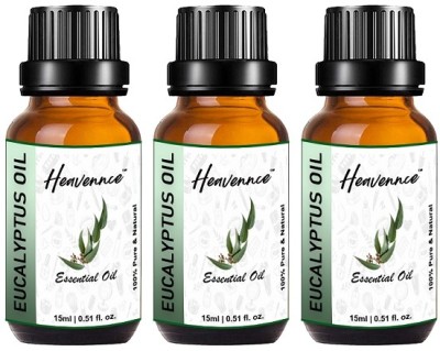 Heavennce Eucalyptus Essential Oil for Cough & Cold, Steam Inhalation, Massage, Pack of 3(45 ml)