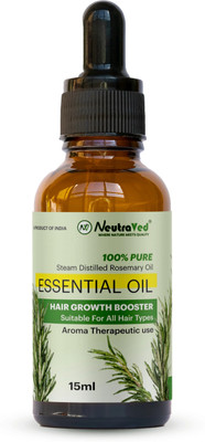 NeutraVed Rosemary Essential Oil for Hair Growth & Hair Fall Control and Skin Care - 15ml(15 ml)