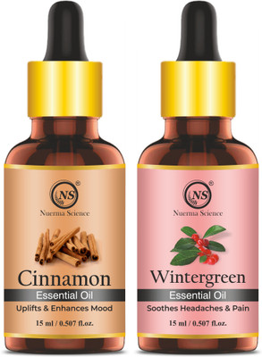 Nuerma Science Cinnamon Essential Oil & Wintergreen Essential Oil (Pack of 2, 15 ML Each)(30 ml)
