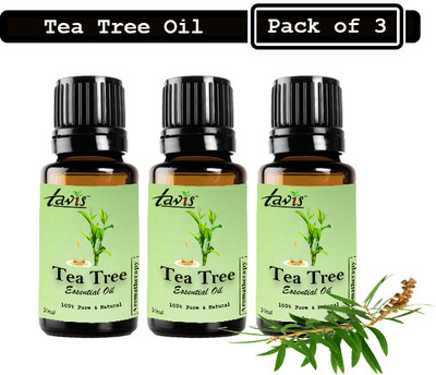 Tavis Tea Tree Essential Oil for Skin Care | Hair Care | Aromatherapy | Pack of 3(30 ml)