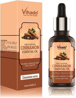 Vihado Cinnamon Bath Essential Oil Cinnamomum verum aka Dalchini - 10 ml (Pack of 1)(10 ml)