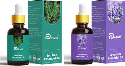 DPetals Essential Oils Combo - Tea Tree & Lavender (Pack of 2) 15ml each(30 ml)