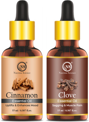 Nuerma Science Cinnamon Essential Oil & Clove Essential Oil (Pack of 2, 15 ML Each)(30 ml)