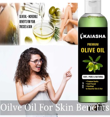 KAIASHA Olive Massage Oil For Skin, Hair & Multipurpose Benefits Daily Use After Bath(200 ml)