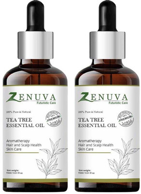 Zenuva Pure Tea Tree Essential Oil – Pack of 2 for Hair Growth & Scalp Health(30 ml)