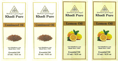 Khadi Pure Gramodyog Herbal Cuminseed & Lemon Essential Oil-Pack of 4 (60ml)(60 ml)