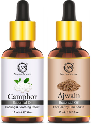 Nuerma Science Camphor Essential Oil & Ajwain Essential Oil (Pack of 2, 15 ML Each)(30 ml)