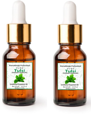 Earth Origin Basil / Tulsi undiluted essential oil - Aromatherapy, 2 bottles- 15 ml each(30 ml)