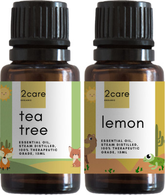 2 care tea tree oil & lemon oil 15 ml combo(30 ml)