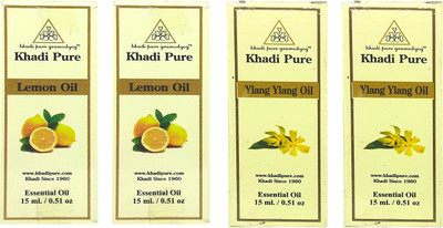 Khadi Pure Gramodyog Herbal Lemon & Ylang Ylang Essential Oil-Pack of 4 (60ml)(60 ml)