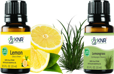 KNR CORPORATION Premium Lemon & Lemongrass Essential Oil - 15ml Each (Pack of 2)(30 ml)