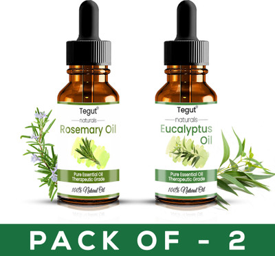 Tegut Essential Oils Rosemary and Eucalyptus Pure and Natural Oils 15ml (Pack of 2)(30 ml)