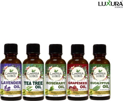 LUXURA SCIENCES Organic Essential Oil Combo Pack of 5 Oils ;ANTI ACNE Essential Oil Kit 5 * 15ml(75 ml)