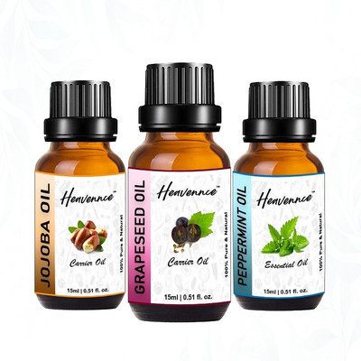 Heavennce Grapeseed, Jojoba & Peppermint Oil for Skin & Haircare | Aromatherapy|Pack of 3(45 ml)