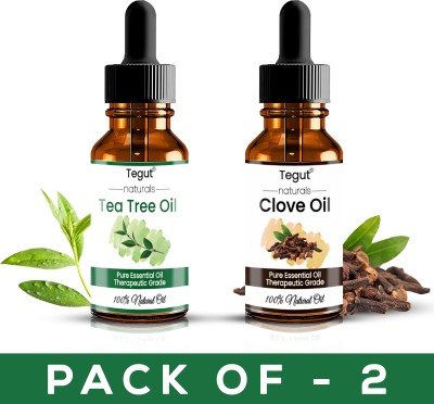 Tegut Essential Oils Tea Tree and Clove Pure and Natural Oils 15ml (Pack of 2)(30 ml)