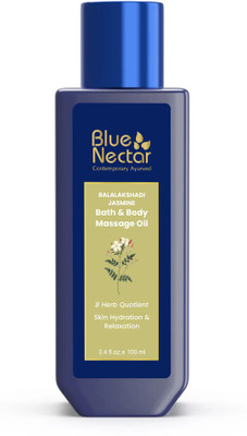 Blue Nectar Sensuous Body Massage Oil with Jasmine Oil, Body Oil for Skin for Women & Men(100 ml)