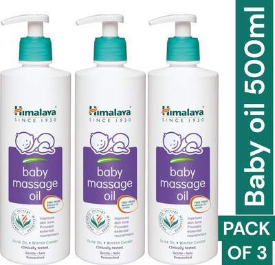 Himalaya Herbals baby oil 500ml pack of 3(12 ml)