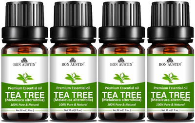 Bon Austin Tea Tree Essential Oil for Moisturizes & Cleanses Skin Cells - 30ml Pack of 4(120 ml)