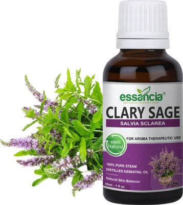 essancia Pure Clary Sage Essential Oil: Balancing Skin, Aromatherapy, Soaps, Relaxation.(30 ml)