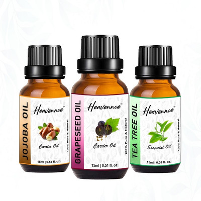 Heavennce Grapeseed, Jojoba & Tea Tree Oil for Skincare & Haircare | Aroma | Pack of 3(45 ml)