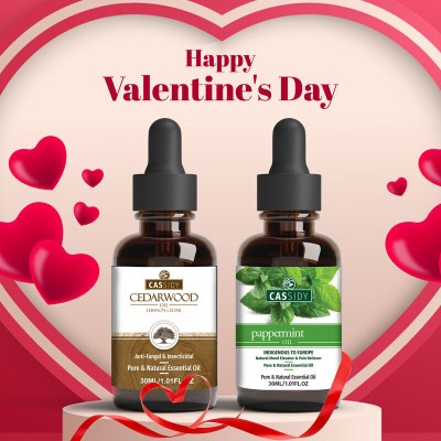 Cassidy CEDARWOOD & PAPPERMINT ESSENTIAL OIL VALENTINE COMBO PACK(60 ml)