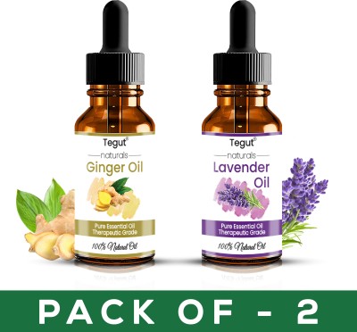 Tegut Essential Oils Ginger and Lavender Pure and Natural Oils 15ml (Pack of 2)(30 ml)