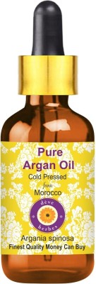 deve herbes Pure Argan (Moroccan) Oil (Argania spinosa) with Glass Dropper Cold Pressed(10 ml)