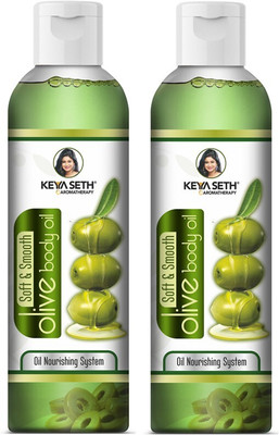 KEYA SETH AROMATHERAPY Soft & Smooth Body Oil, Quick Absorbing Non-Sticky Nourishment for Hair & Skin, Daily Use After Bath Massage Oil for Men & Women Enriched with Pure Olive & Essential Oils(400 ml)