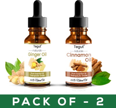 Tegut Essential Oils Ginger and Cinnamon Pure and Natural Oils 15ml (Pack of 2)(30 ml)