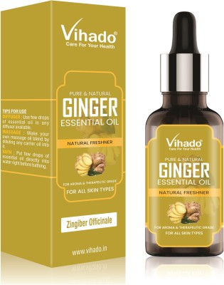 Vihado Ginger Oil - Pure and Therapeutic Grade - Massage Suitable for All Skin Types Pure Essential Oil  - 10 ml (Pack of 1)(10 ml)