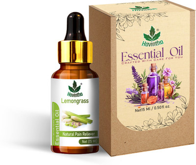 Havintha Lemongrass Essential Oil for Skin Health and Stress Reliever - Pure and Organic Product - 15 ml.(15 ml)