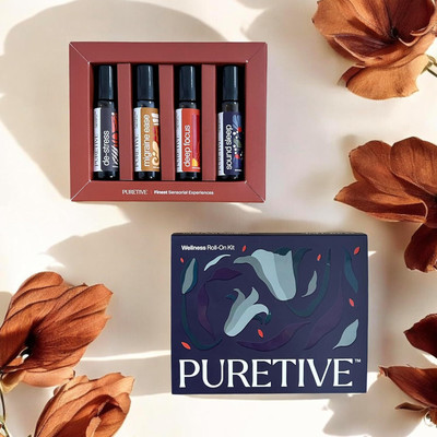 puretive Daily Wellness Roll On Kit Box | Set of 4 Roll Ons for Gifting & Daily Use(40 ml)