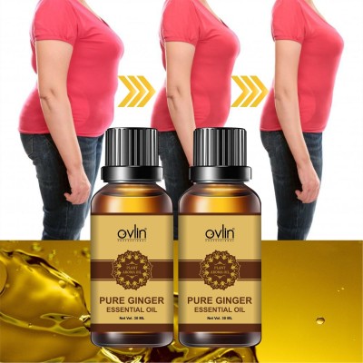 OVLIN PROFESSIONAL Ginger Essential Oil Massage Fat Drainage Oil Slim Body (30MLX2)(60 ml)