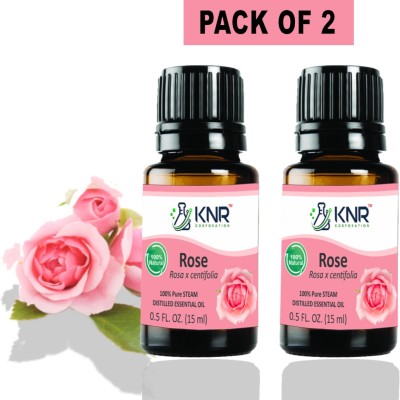 KNR CORPORATION Pure Rose Essential Oil for Skin , Hair , Bath - Pack of 2(30 ml)