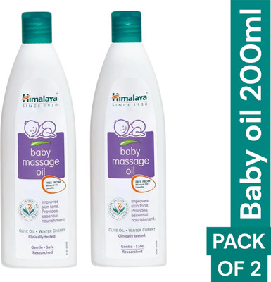 Himalaya Herbals baby oil 200ml pack of 2(12 ml)