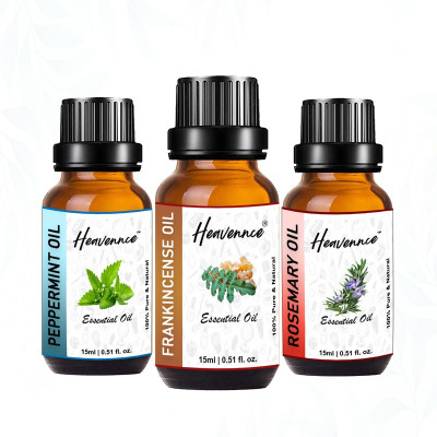 Heavennce Frankincense, Peppermint, Rosemary Oil for Skin & Hair Care | Aroma | Pack of 3(45 ml)