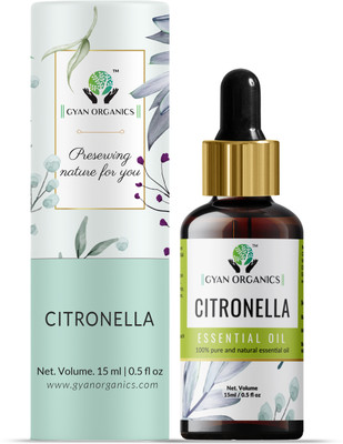 Gyan Organics Citronella Essential Oil | Pure & Natural | For Mosquito/Insect repellant(15 ml)