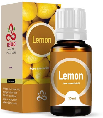 nebco aroma Lemon Essential oil for Skin Glow And Hairs Helps in Concentration & Meditation(10 ml)