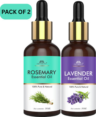 INTIMIFY Rosemary Essential Oil & Lavender Essential oils Combo (30 ml + 30 ml)(60 ml)