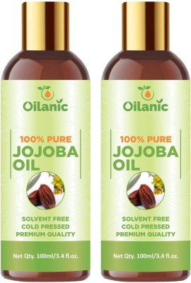 Oilanic Premium Jojoba Oil Combo pack of 2 bottles of 100 ml(200 ml)(200 ml)