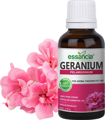 essancia Pure Geranium Essential Oil: Skin Care, Aromatherapy, Soap Making, Relaxation.(30 ml)