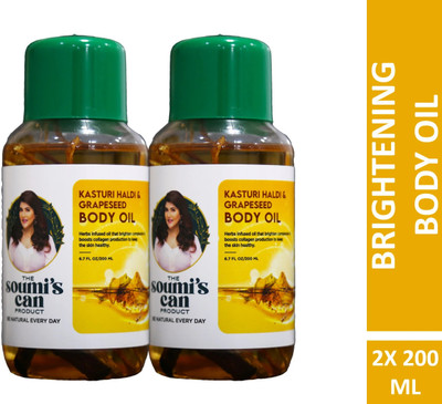 The Soumi's Can Product Kasturi Haldi & Grapeseed Body Oil (200ml) (Pack of 2)(400 ml)