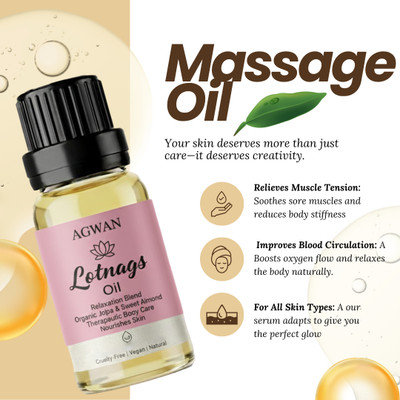 Agwan White Lotus Luxury Body Oil | Pure Floral Essential Oil for Face & Relaxation(100 ml)