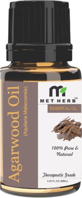 Metherb Agarwood Essential Oil Cold Pressed, Therapeutic Grade Undiluted(30 ml)