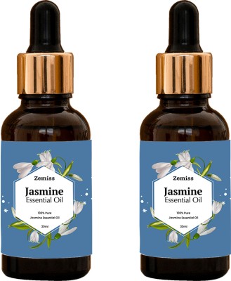 Zemiss Jasmine Essential Oil for Relaxation and Sleep - Aromatherapy(Pack of 2)(60 ml)