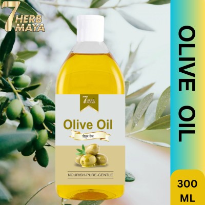 7Herbmaya Cold Pressed Olive Oil for Body Massage- Improve Daily Lifestyle & Health(300 ml)